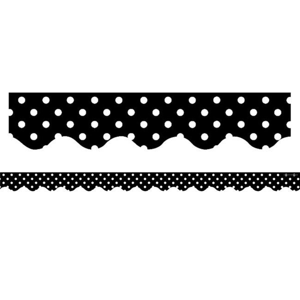 Teacher Created Resources Teacher Created Resources TCR4671-6 Black Mini Polka Dots Border Trim - Pack of 6 TCR4671-6 - main